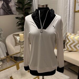 Puma Women's Black and White Hoodie